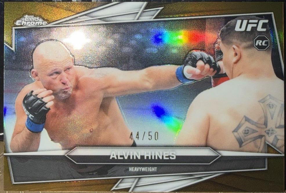Alvin Hines 2026 Topps Chrome UFC Base #16 Gold Refractor