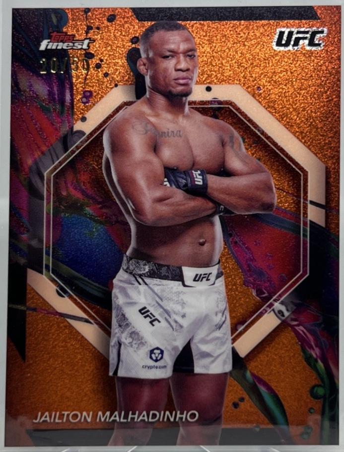 Jailton Almeida 2024 Topps Finest UFC Base Common #81 Tangerine Glitter Refractor