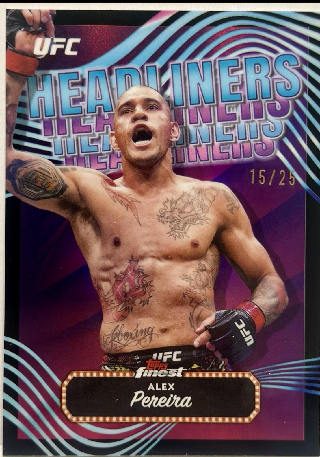 Alex Pereira 2024 Topps Finest UFC Headliners #HDL-7 Black Refractor