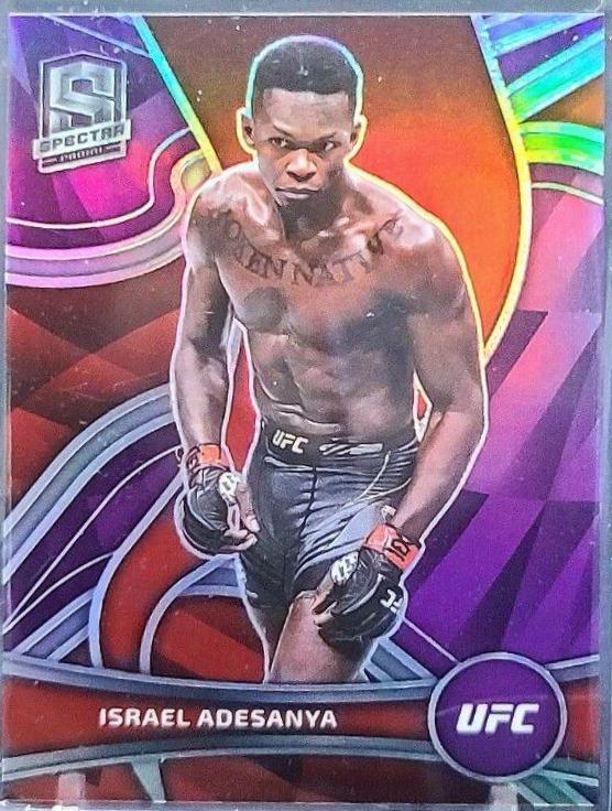 Israel Adesanya 2022 Panini Chronicles UFC Base Spectra #380 Purple