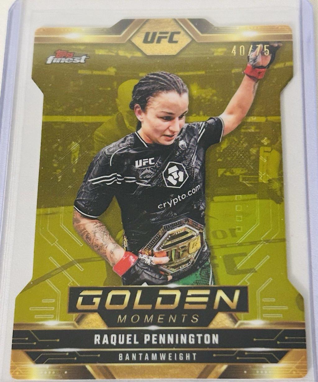 Raquel Pennington 2025 Topps Finest UFC Golden Moments #GM-13 Die-Cut Refractor