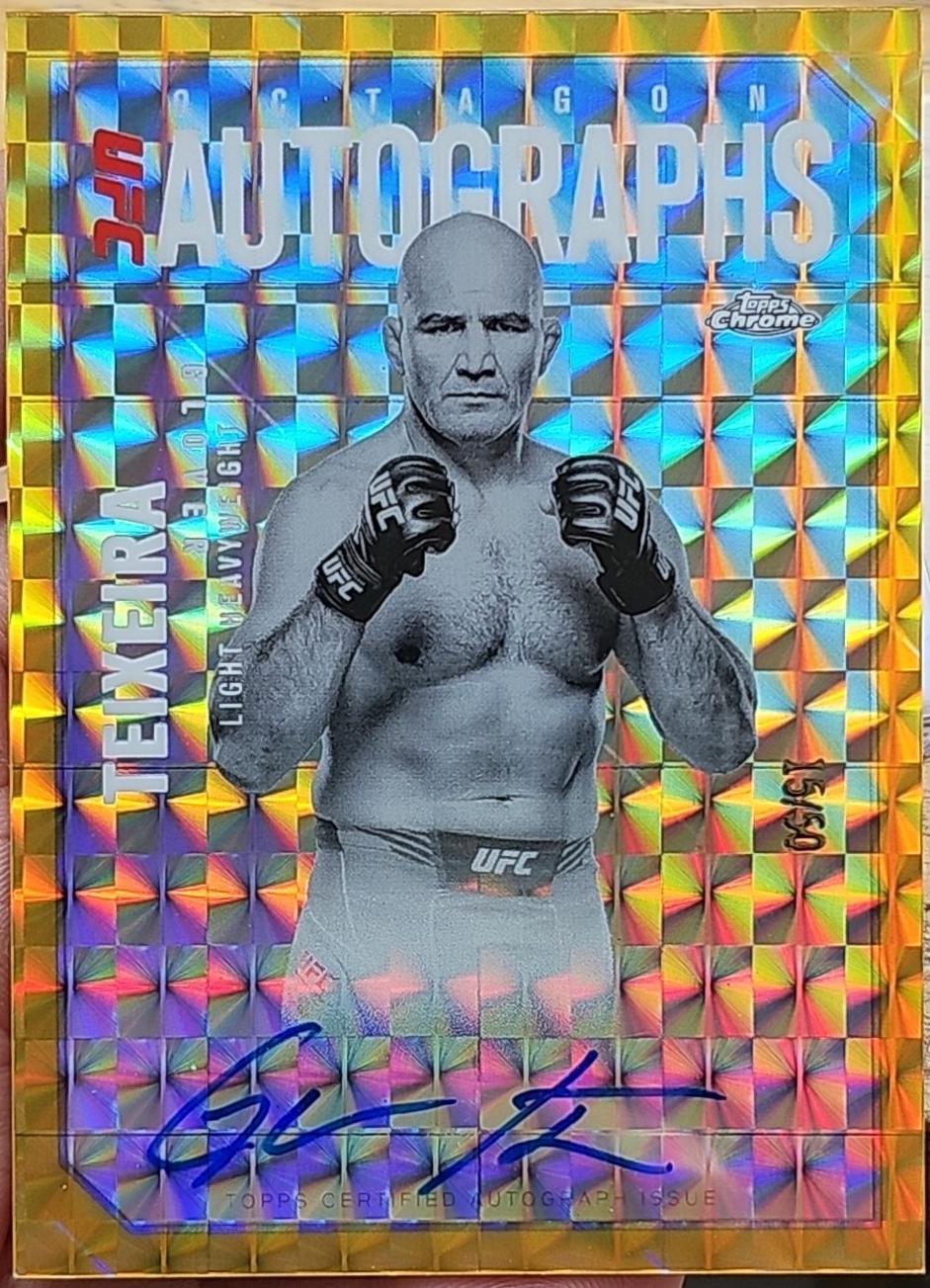 Glover Teixeira 2025 Topps Chrome UFC Octagon Legends Autographs #OLA-GT Gold Refractor