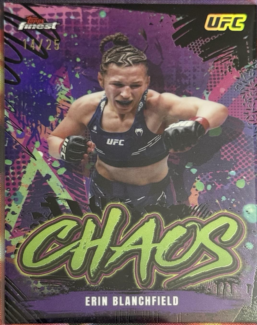 Erin Blanchfield 2024 Topps Finest UFC Chaos #CHA-15 Black Refractor