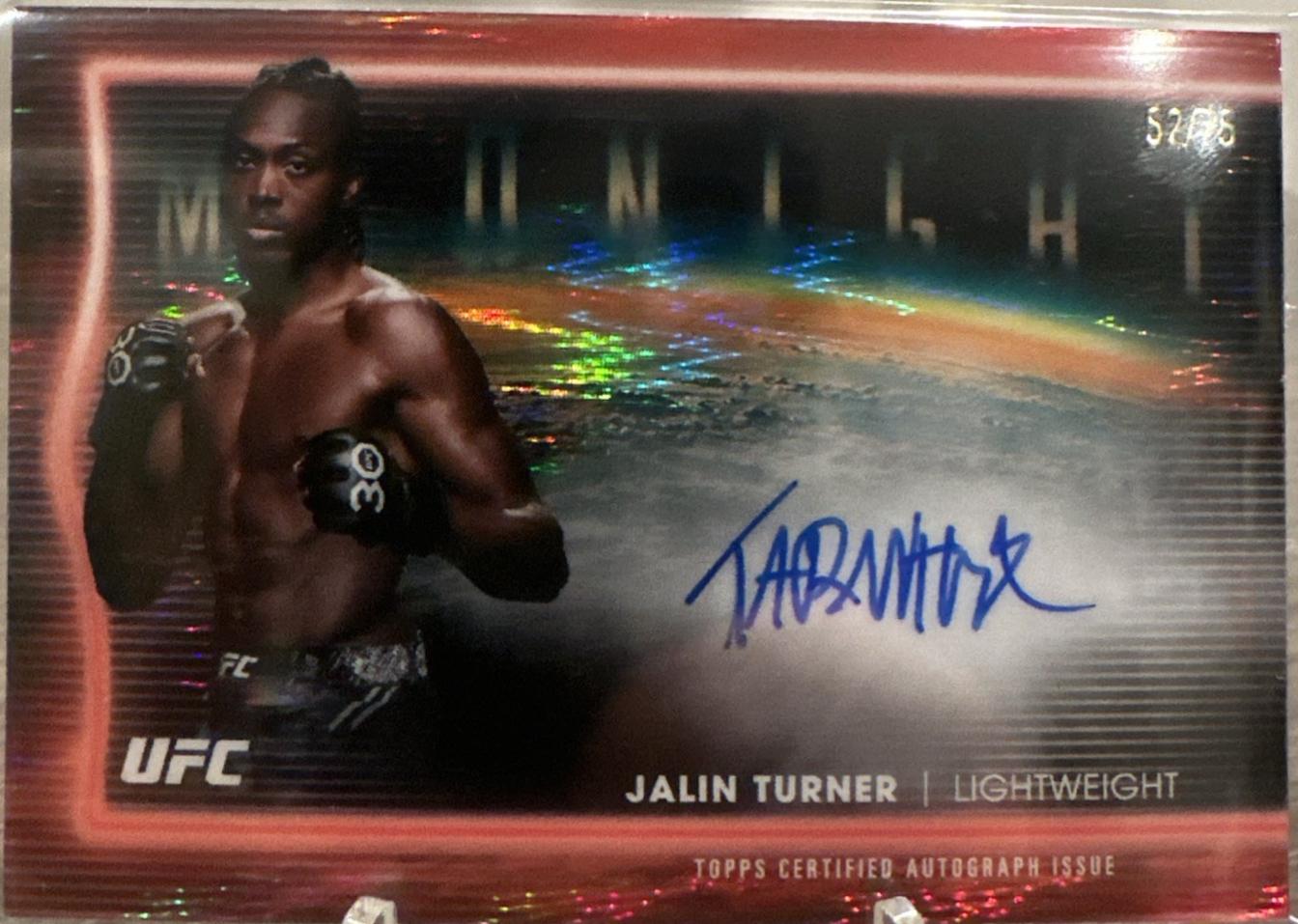 Jalin Turner 2025 Topps Midnight UFC Horizon Signatures #HNS-JT Dusk