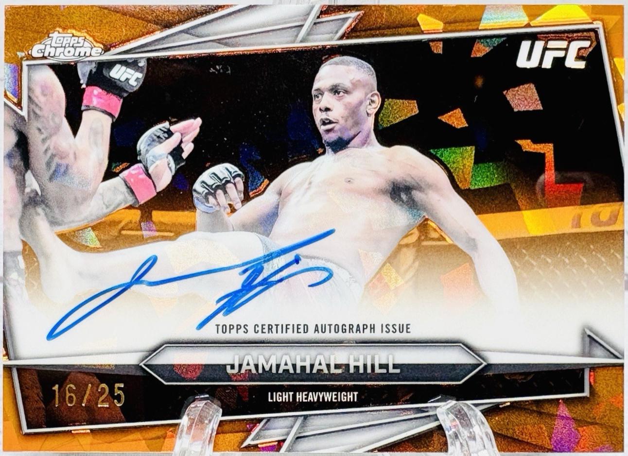 Jamahal Hill 2026 Topps Chrome UFC Base Autographs #BAV-JH Orange Geometric Refractor