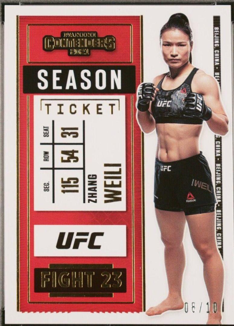 Zhang Weili 2021 Panini Chronicles UFC Base Contenders Season Ticket #10 Gold