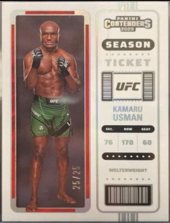 Kamaru Usman 2023 Panini Chronicles UFC Base Contenders Season Ticket #101 Silver