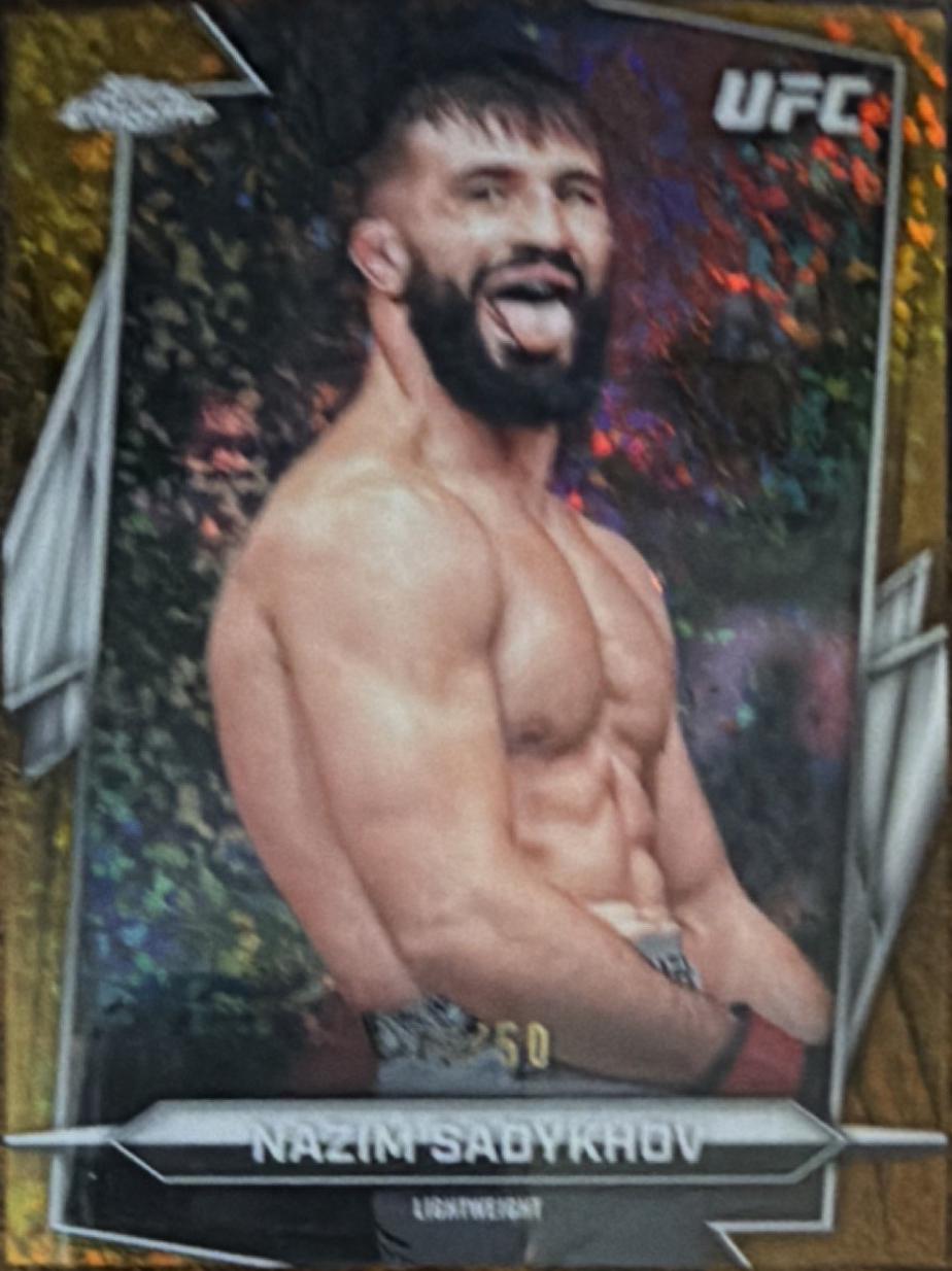 Nazim Sadykhov 2026 Topps Chrome UFC Base #25 Gold Mini Diamonds Refractor