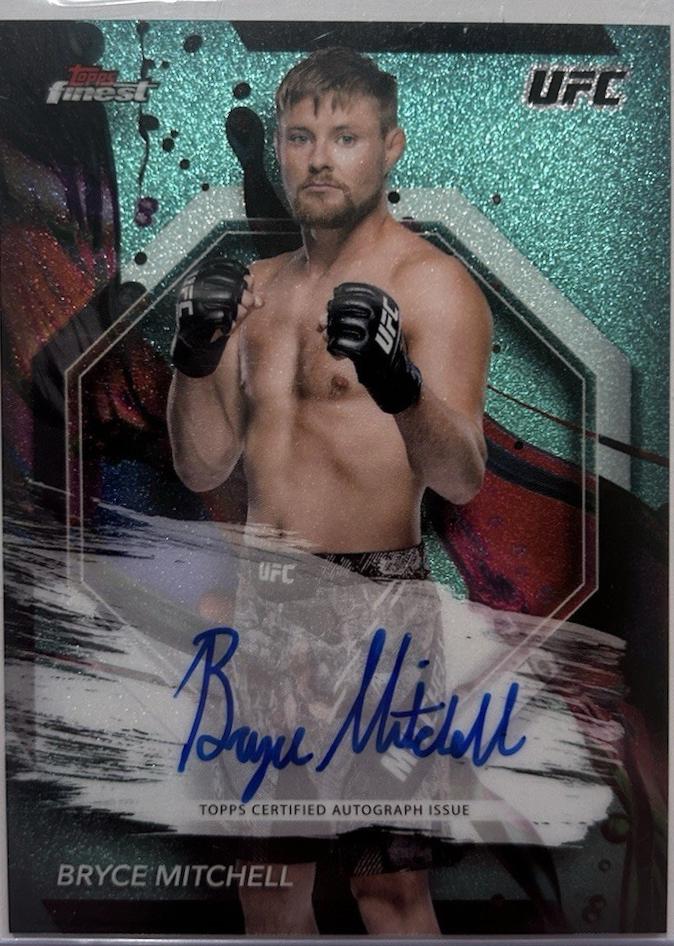 Bryce Mitchell 2024 Topps Finest UFC Finest Autographs #FA-BML Aqua Glitter Refractor