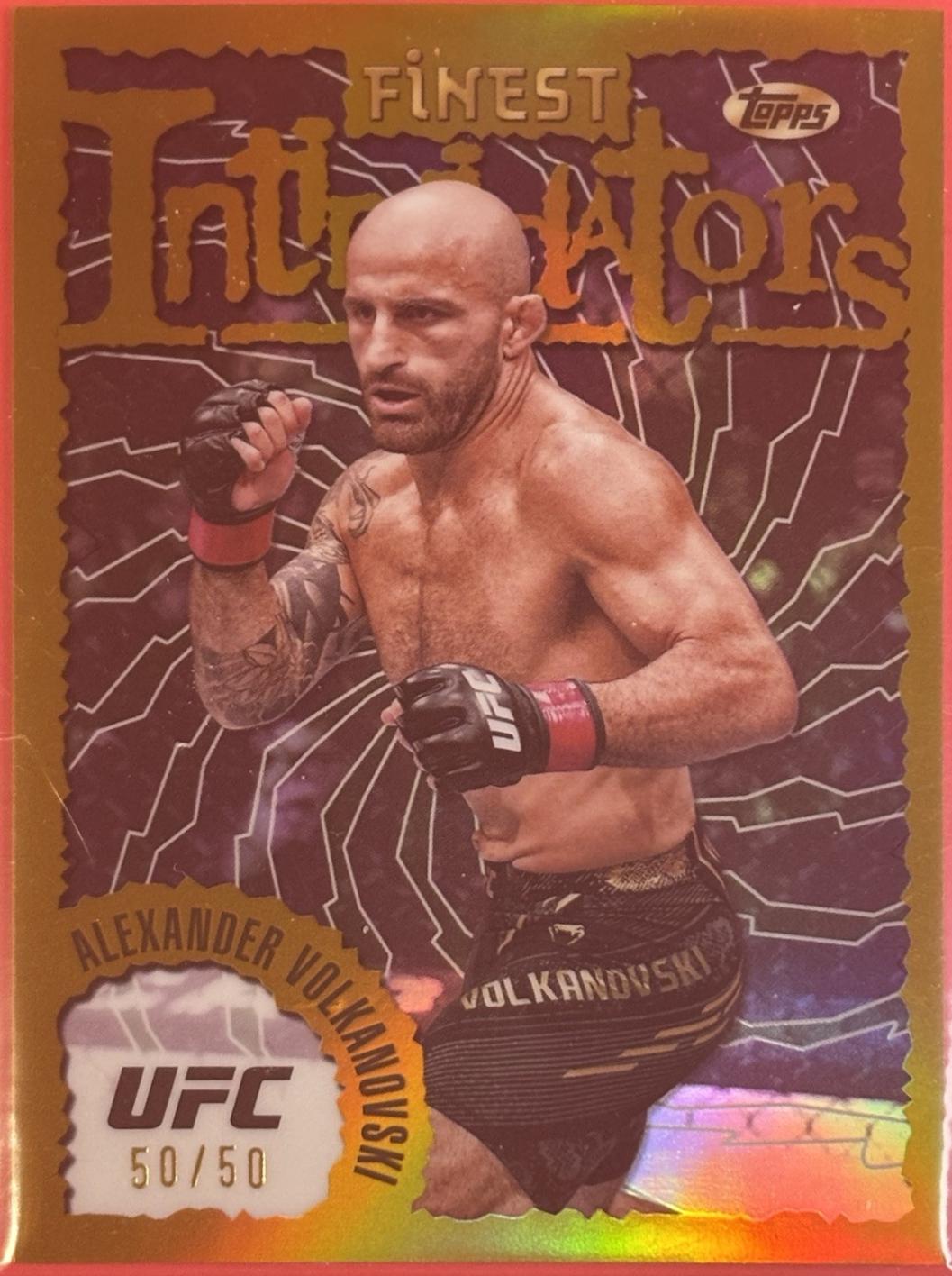 Alexander Volkanovski 2024 Topps Finest UFC Intimidators #INT-4 Gold Refractor