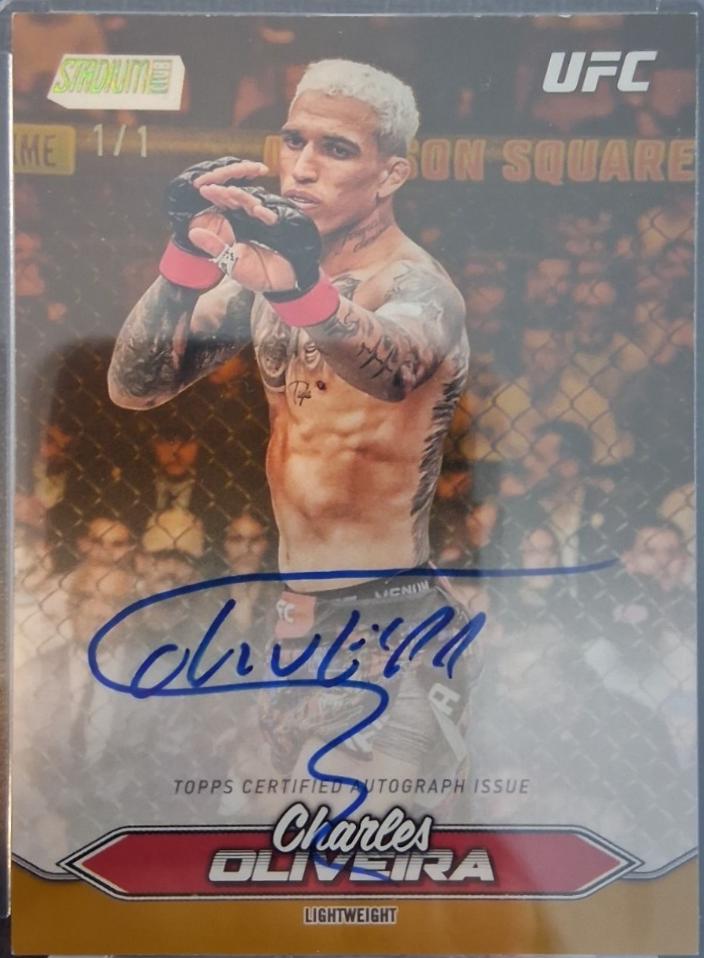 Charles Oliveira 2025 Topps Stadium Club UFC Base Autographs #BCA-COA Gold Rainbow