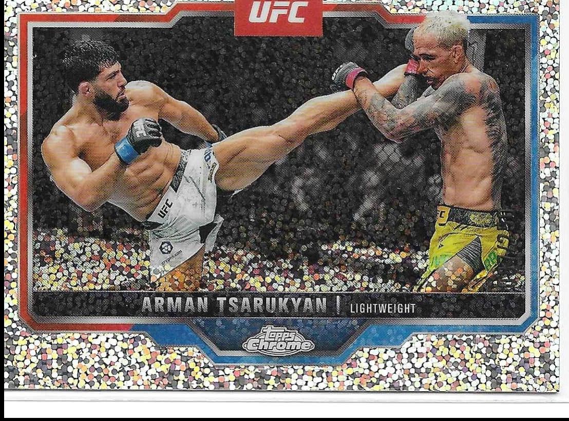 Arman Tsarukyan 2025 Topps Chrome UFC Base #94 Speckle Refractor