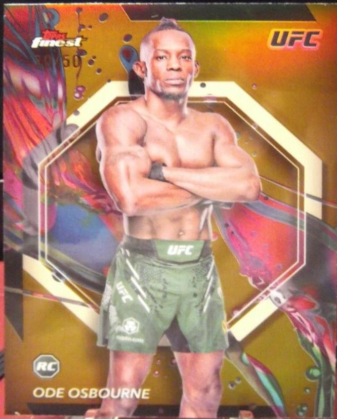 Ode Osbourne 2024 Topps Finest UFC Base Common #47 Gold Refractor