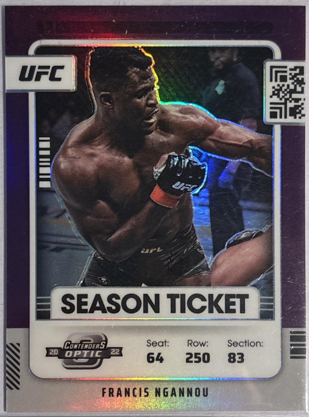 Francis Ngannou 2022 Panini Chronicles UFC Base Contenders Optic Season Ticket #363 Purple