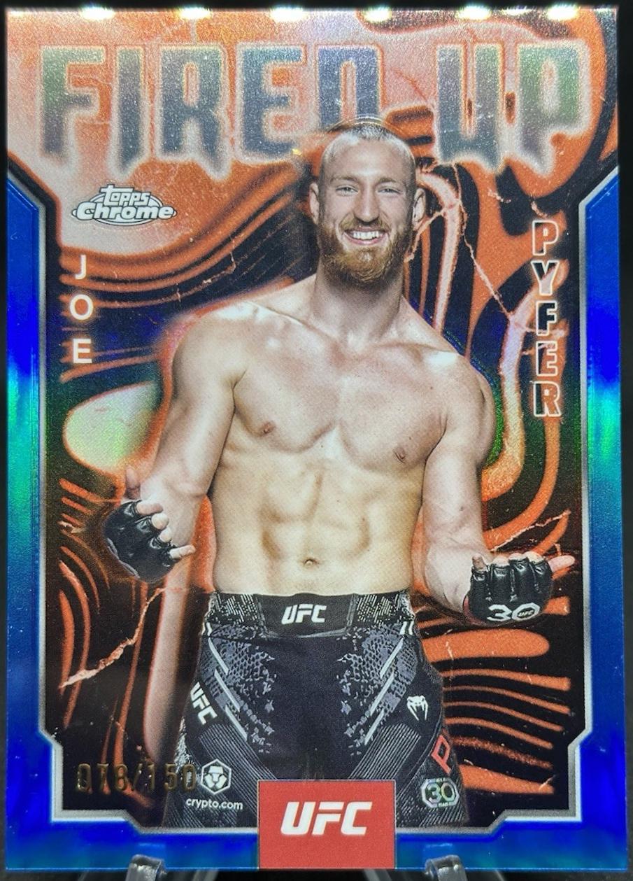 Joe Pyfer 2025 Topps Chrome UFC Fired Up #FUP-4 Blue Refractor