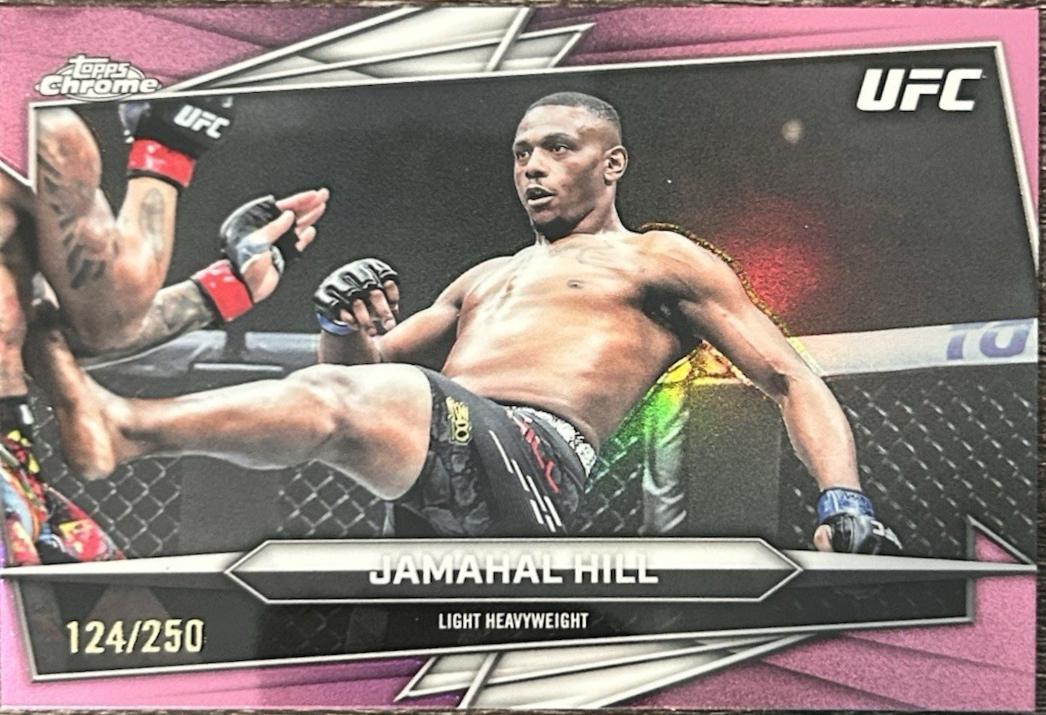 Jamahal Hill 2026 Topps Chrome UFC Base #95 Pink Refractor