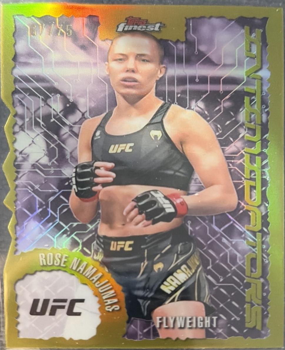 Rose Namajunas 2025 Topps Finest UFC Intimidators #IT-6 Die-Cut Refractor