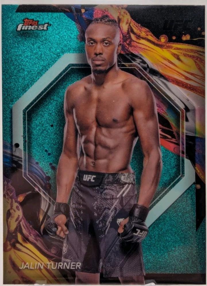 Jalin Turner 2024 Topps Finest UFC Base Uncommon #137 Aqua Glitter Refractor