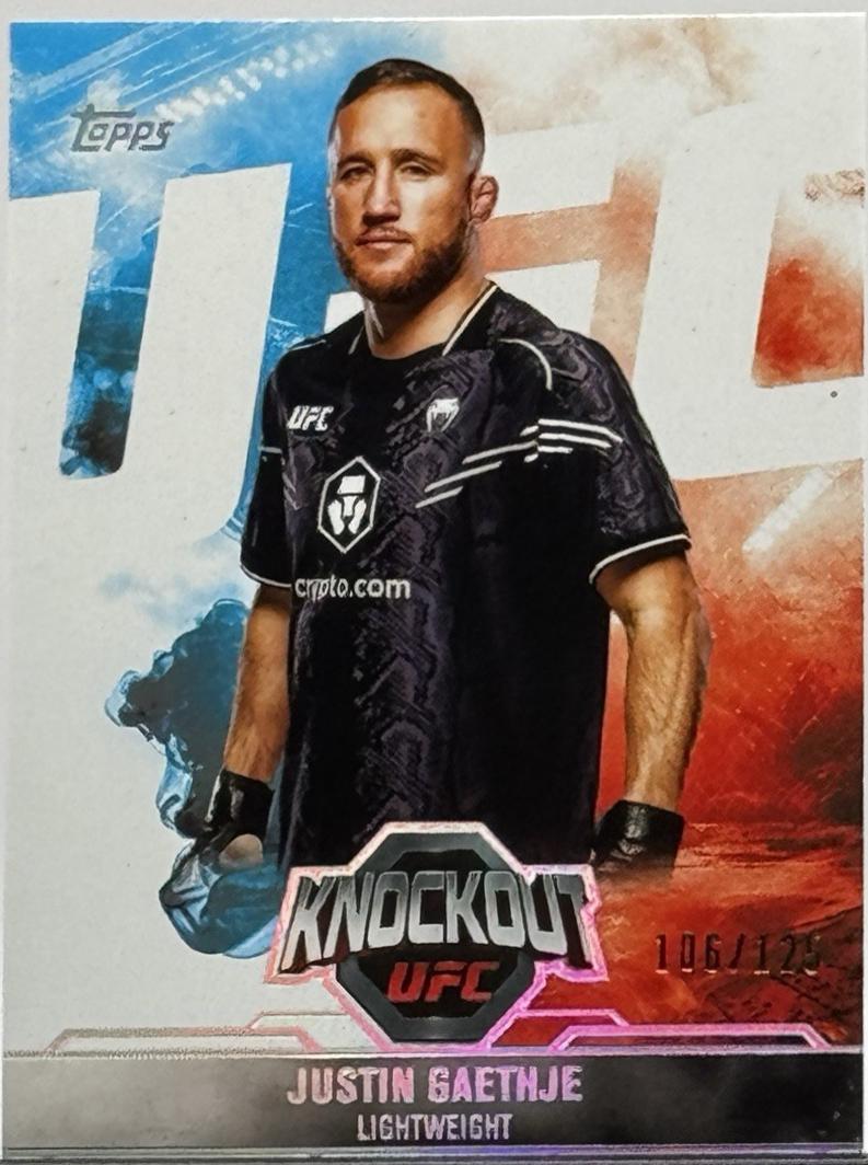 Justin Gaethje 2025 Topps Knockout UFC Base #88 Holo Silver