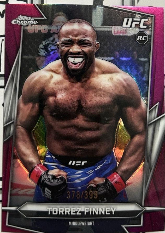 Torrez Finney 2026 Topps Chrome UFC Base #166 Magenta Refractor