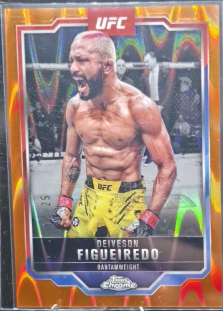 Deiveson Figueiredo 2025 Topps Chrome Sapphire UFC Base Sapphire #186 Orange Sapphire