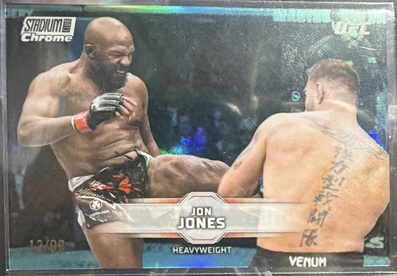 Jon Jones 2026 Topps Stadium Club UFC Chrome Base #CB-4 Red/White/Blue Refractor