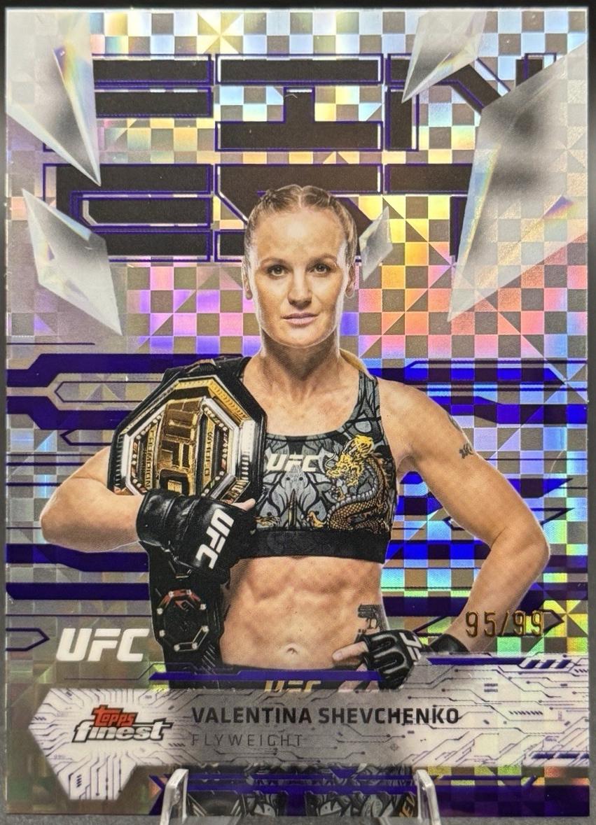 Valentina Shevchenko 2025 Topps Finest UFC Base Uncommon #174 Purple Checkerboard Refractor