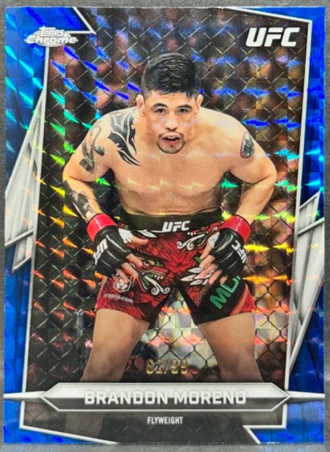 Brandon Moreno 2026 Topps Chrome UFC Base #162 Blue Geometric Refractor