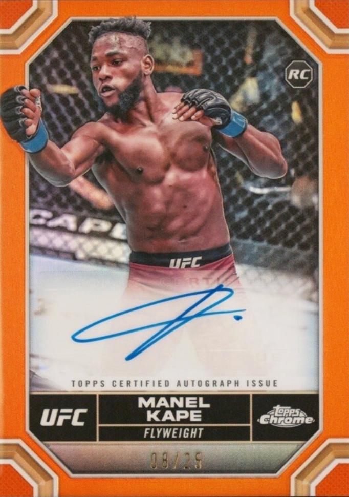 Manel Kape 2024 Topps Chrome UFC Chrome Rookie Autographs #CRA-MKA Orange Refractor