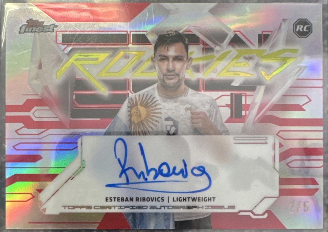 Esteban Ribovics 2025 Topps Finest UFC Finest Rookie Autographs #FRA-ER Red Black Vapor Refractor