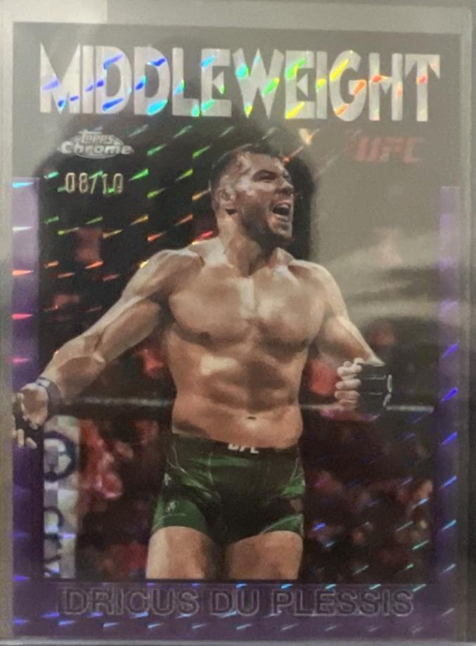 Dricus Du Plessis 2026 Topps Chrome UFC 1986 Topps #86-8 Purple Geometric Refractor