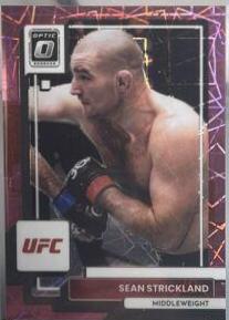 Sean Strickland 2023 Panini Donruss Optic UFC Base #82 Pink Velocity