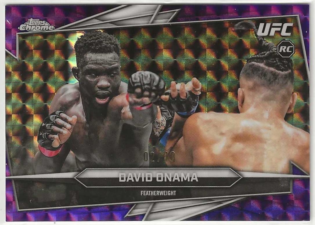 David Onama 2026 Topps Chrome UFC Base #148 Purple Geometric Refractor