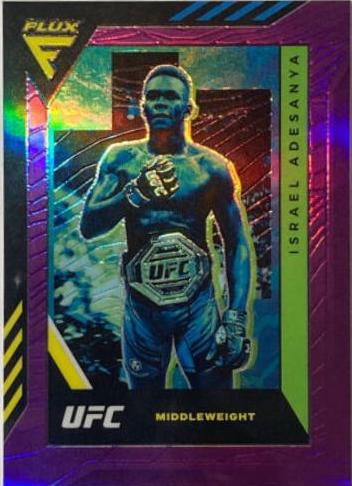 Israel Adesanya 2022 Panini Chronicles UFC Base Flux #327 Purple