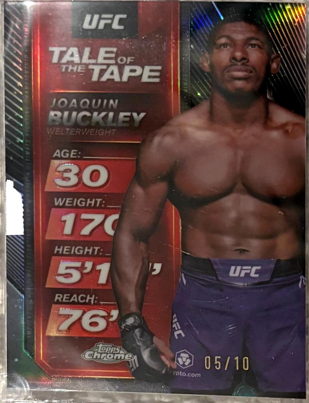 Joaquin Buckley 2025 Topps Chrome UFC Tale of the Tape #TTT-12 Black Refractor