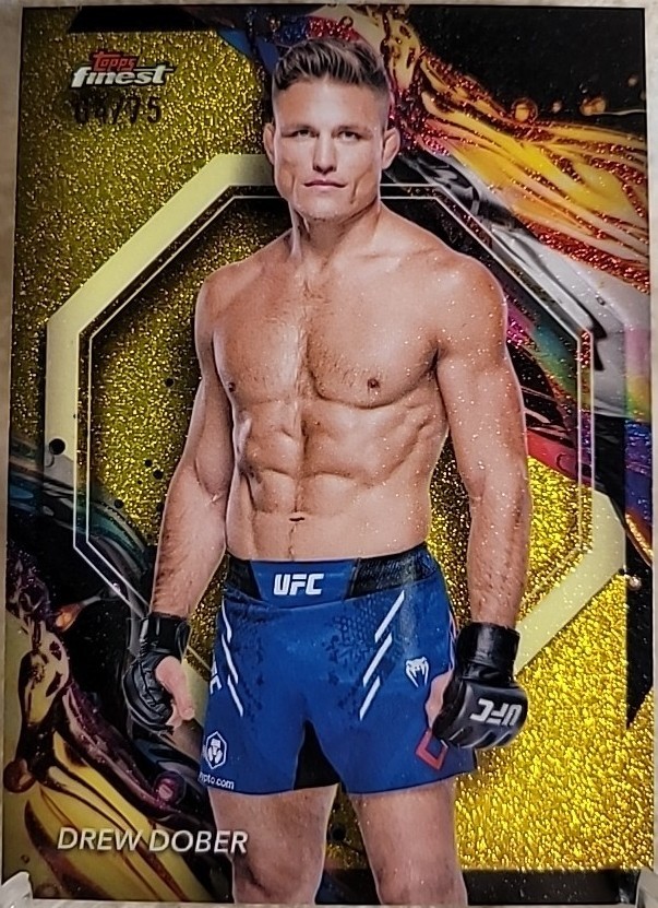 Drew Dober 2024 Topps Finest UFC Base Uncommon #124 Yellow Glitter Refractor