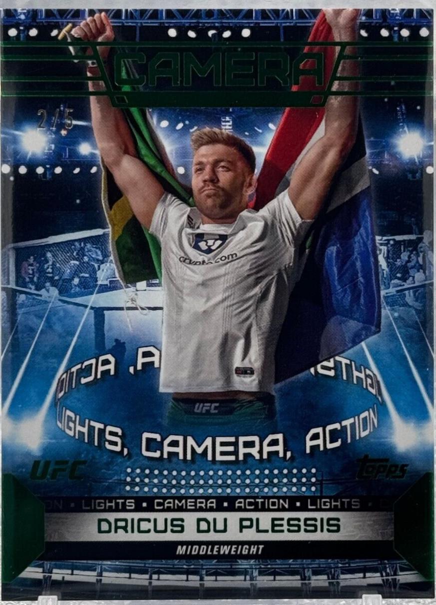Dricus Du Plessis 2024 Topps Knockout UFC Camera (Lights, Camera, Action) #CAM-4 Emerald