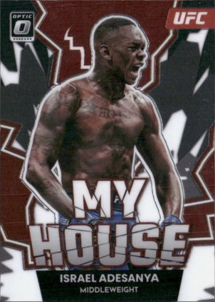 Israel Adesanya 2023 Panini Donruss Optic UFC My House #6 Gold Vinyl