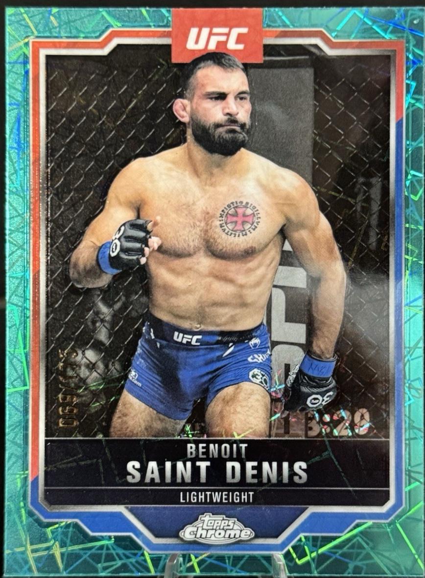 Benoit Saint Denis 2025 Topps Chrome UFC Base #162 Teal Lazer Refractor