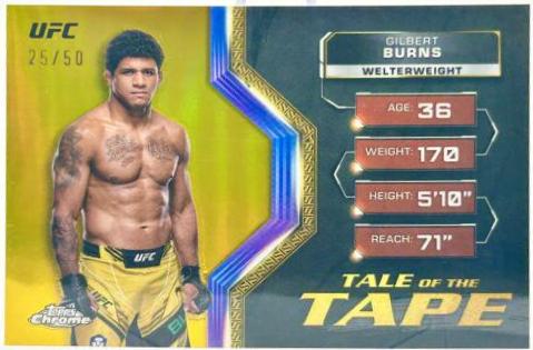 Gilbert Burns 2024 Topps Chrome UFC Tale of the Tape #TFT-14 Gold Refractor