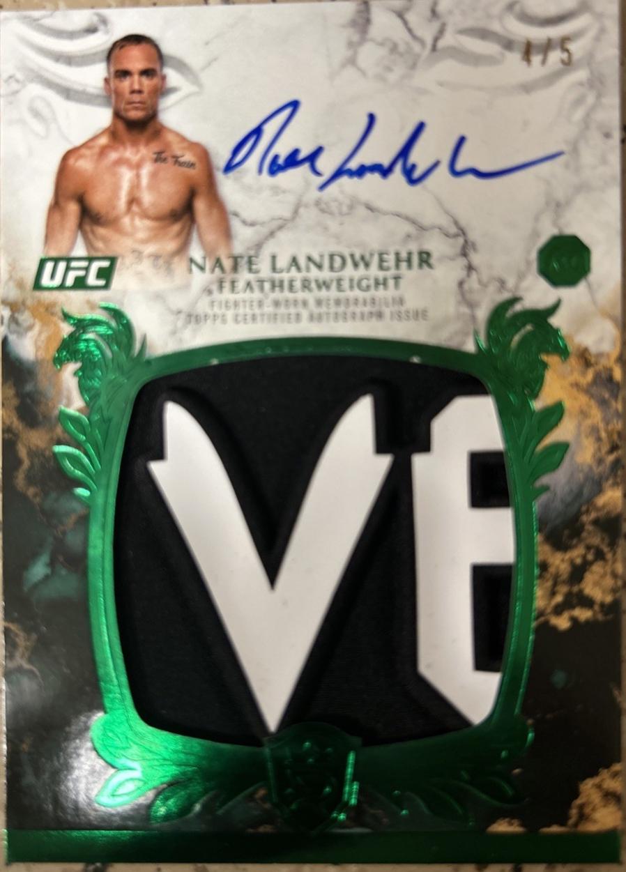 Nate Landwehr 2025 Topps Royalty UFC Rookie Relic Autographs #RRA-NL Platinum