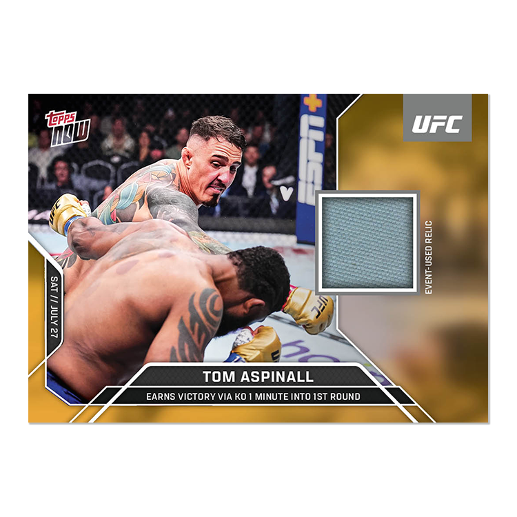 Tom Aspinall Topps Now UFC Event-used Mat Relics #15 Gold
