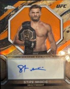 Stipe Miocic 2024 Topps Chrome UFC Marks of Champions #MOC-SMI Orange Refractor