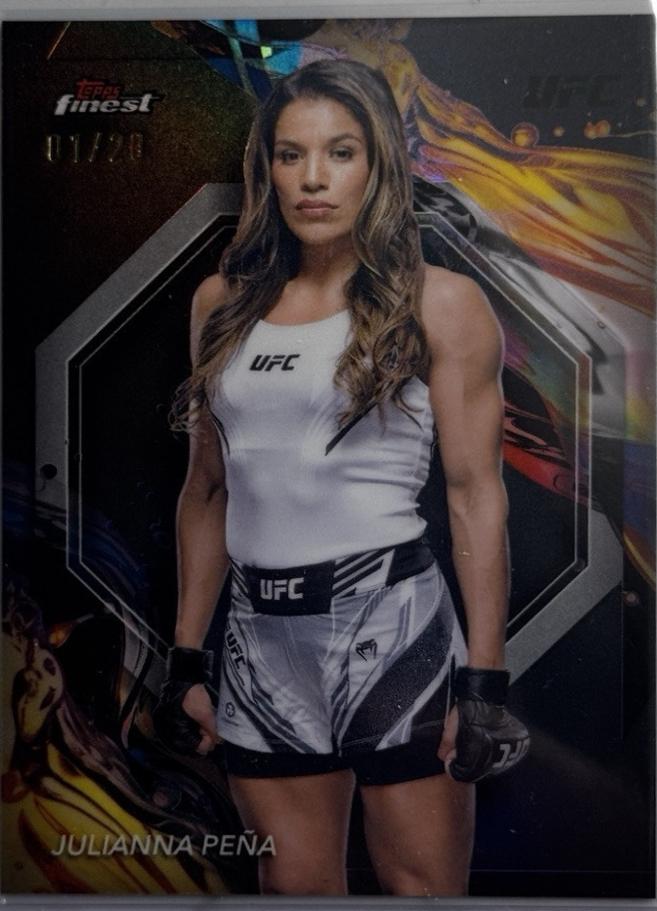 Julianna Peña 2024 Topps Finest UFC Base Uncommon #173 Black Refractor