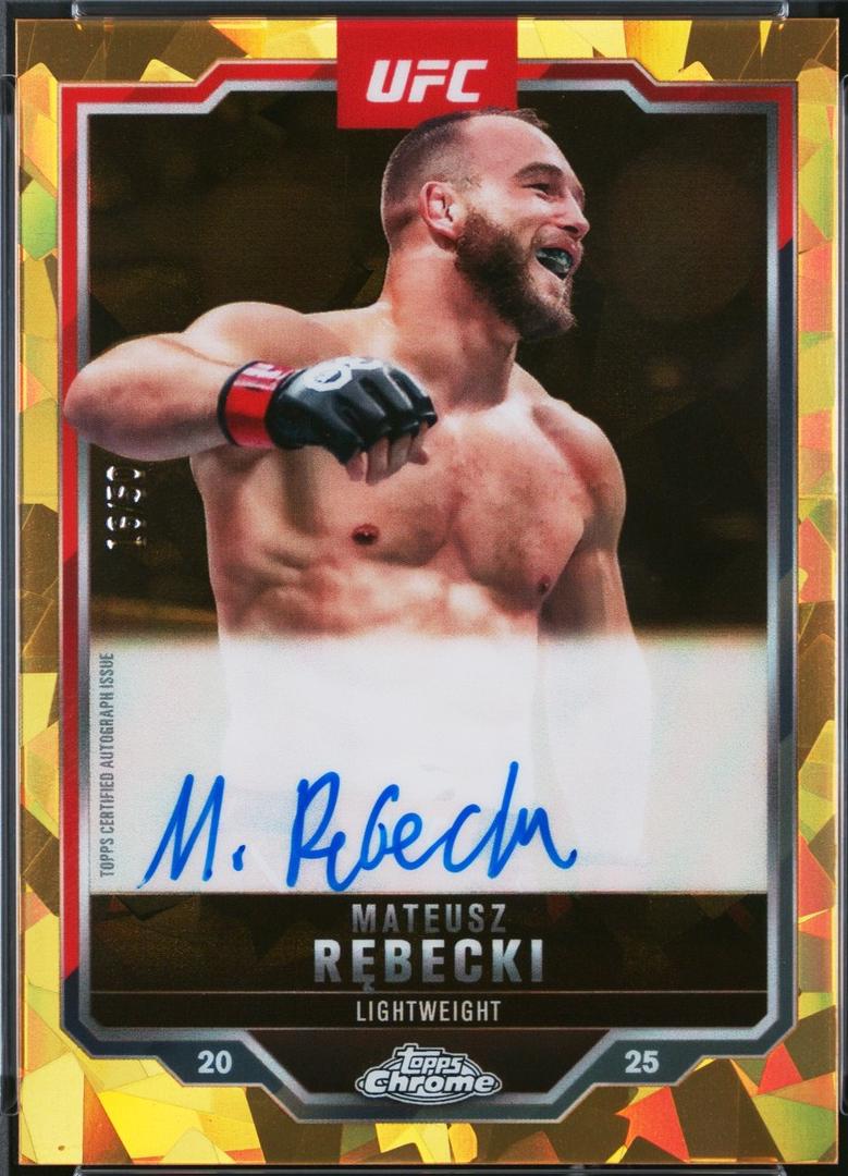 Mateusz Rębecki 2025 Topps Chrome Sapphire UFC Chrome Veteran Autographs Sapphire #CVA-MR Gold Sapphire