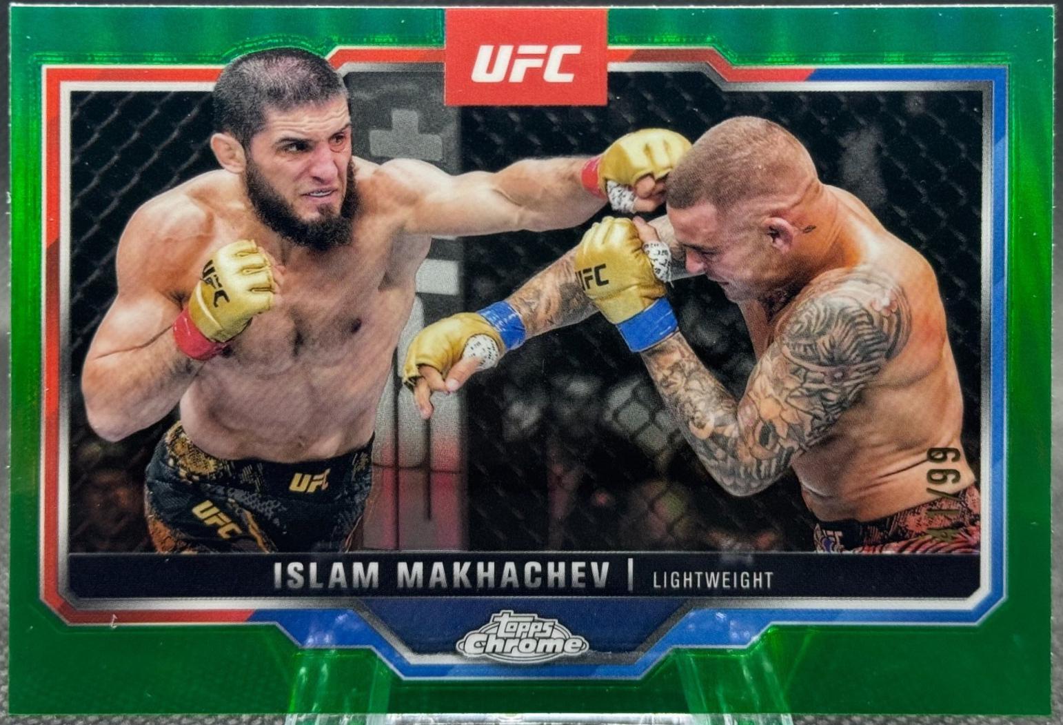 Islam Makhachev 2025 Topps Chrome UFC Base #200 Green Refractor