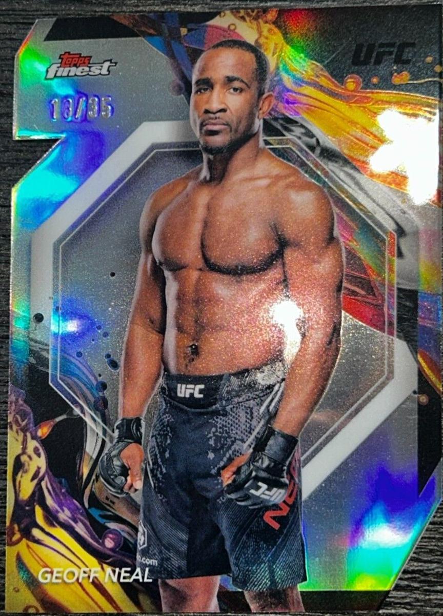 Geoff Neal 2024 Topps Finest UFC Base Uncommon #128 Gold Shimmer Refractor
