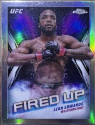 Leon Edwards 2024 Topps Chrome UFC Fired Up #FDP-13 Refractor