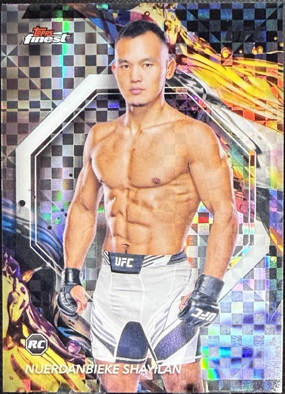 Shayilan Nuerdanbieke 2024 Topps Finest UFC Base Uncommon #178 Checkerboard Refractor