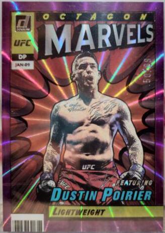 Dustin Poirier 2022 Panini Donruss UFC Octagon Marvels #8 Purple Laser